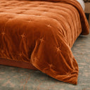 Pin Velvet Coverlet Orange