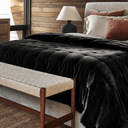 Pin Velvet Coverlet Black