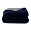 Pin Velvet Coverlet Navy Blue