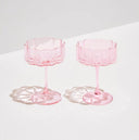 Two Wave Coupe Glasses in Pink