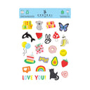 Collection of colorful stickers with various designs on a white background, featuring the brand 'Central 23'.