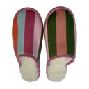 Rainbow Stripe Large White Slippers