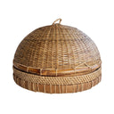 Rattan & Bamboo Covered Tray