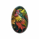 Rooster & Hen Medium Handpainted Wooden Egg