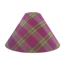 Plaid patterned lampshade on a white background