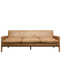 Sawyer Tan Leather 3 Seater Sofa