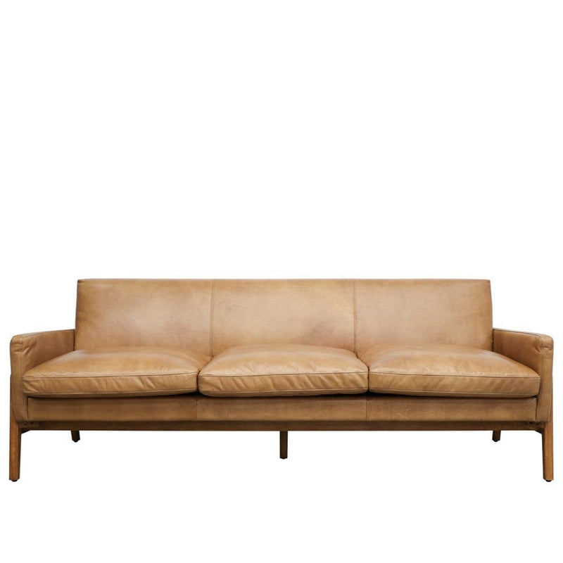 Sawyer Tan Leather 3 Seater Sofa