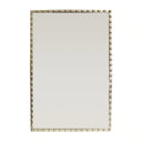 Rectangular mirror with decorative studded frame on a white background