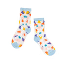 Colorful socks with abstract pattern on a white background