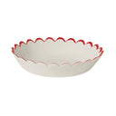 Small Red Edge Scallop Bowls Set