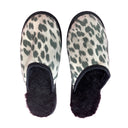 Snow Leopard Large Black Slippers