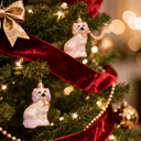 Staffordshire Dog Small Ornament - Pink