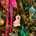 Staffordshire Dog Small Ornament - Peach