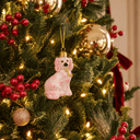 Staffordshire Dog Small Ornament - Neon Light Pink