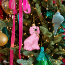 Staffordshire Dog Small Ornament - Neon Pink