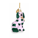 Staffordshire Dog Small Ornament - Preppy Pink Green