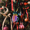 Stag Horn Beetle Purple Ornament