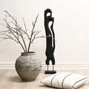 Standing Abstract Wooden Art - Black