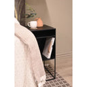 Studio Black Bedside Cabinet with Shelf