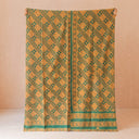 Teal Floral Kantha Quilt