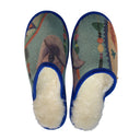 Teal Mandala Large White Slippers
