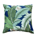 Decorative pillow with green leaf pattern on a white background