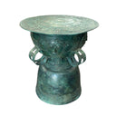 Verdigris Bronze Drum Sculpture - Small