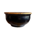 Vintage Black Teak Bowl with Gold Rim