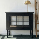 Vintage Black Teak Display Cabinet