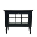 Vintage Black Teak Display Cabinet