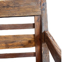 Vintage Long Teak Bench With Armrests