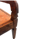 Vintage Long Teak Bench With Armrests