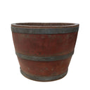 Vintage Teak Barrel Planter