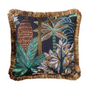 Voyage Imaginaire Noir 45x45cm Fringed Cushion