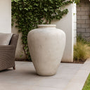 White Wash Tall Indoor & Outdoor Rim Pot