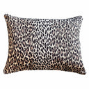 Leopard print pillow cushion on a white background