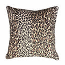 Leopard print pillow on a white background