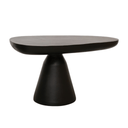 Modern black coffee table with a unique design on a white background