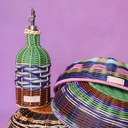 Woven Oil Pourer - Green & Brown