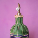 Woven Oil Pourer - Green & Brown