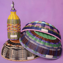Woven Oil Pourer - Yellow & Lilac