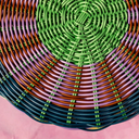 Woven Table - Lilac, Brown & Green