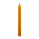 Single yellow candle on a white background