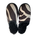 Zoe Zebra Large Black Slippers