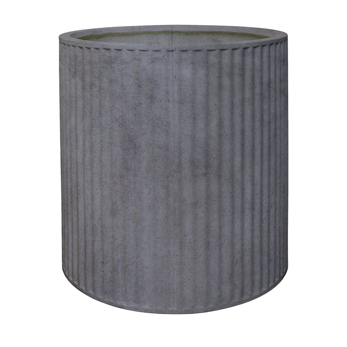 Piako Ribbed Cylinder Planter Large - Weathered Cement PRE ORDER LITTLE & FOX