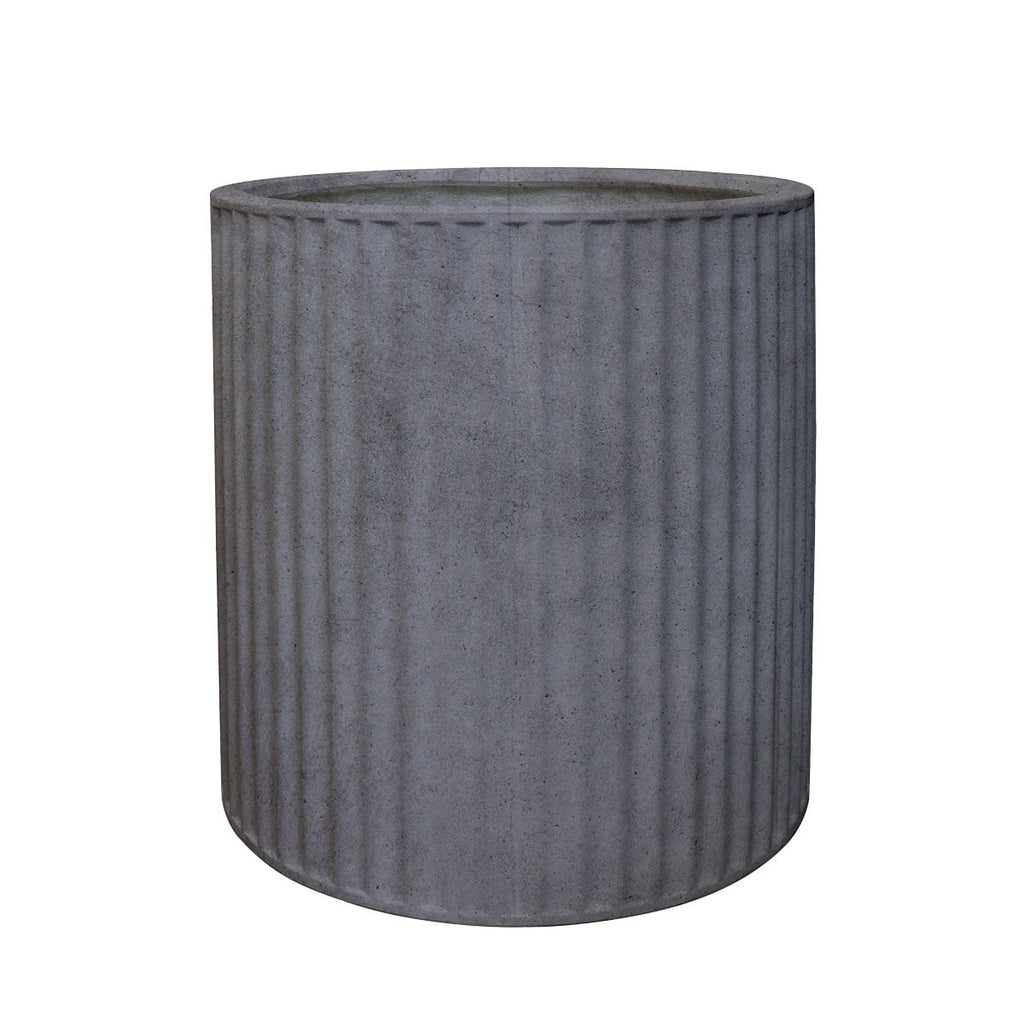 Piako Ribbed Cylinder Planter Medium - Weathered Cement PRE ORDER ...