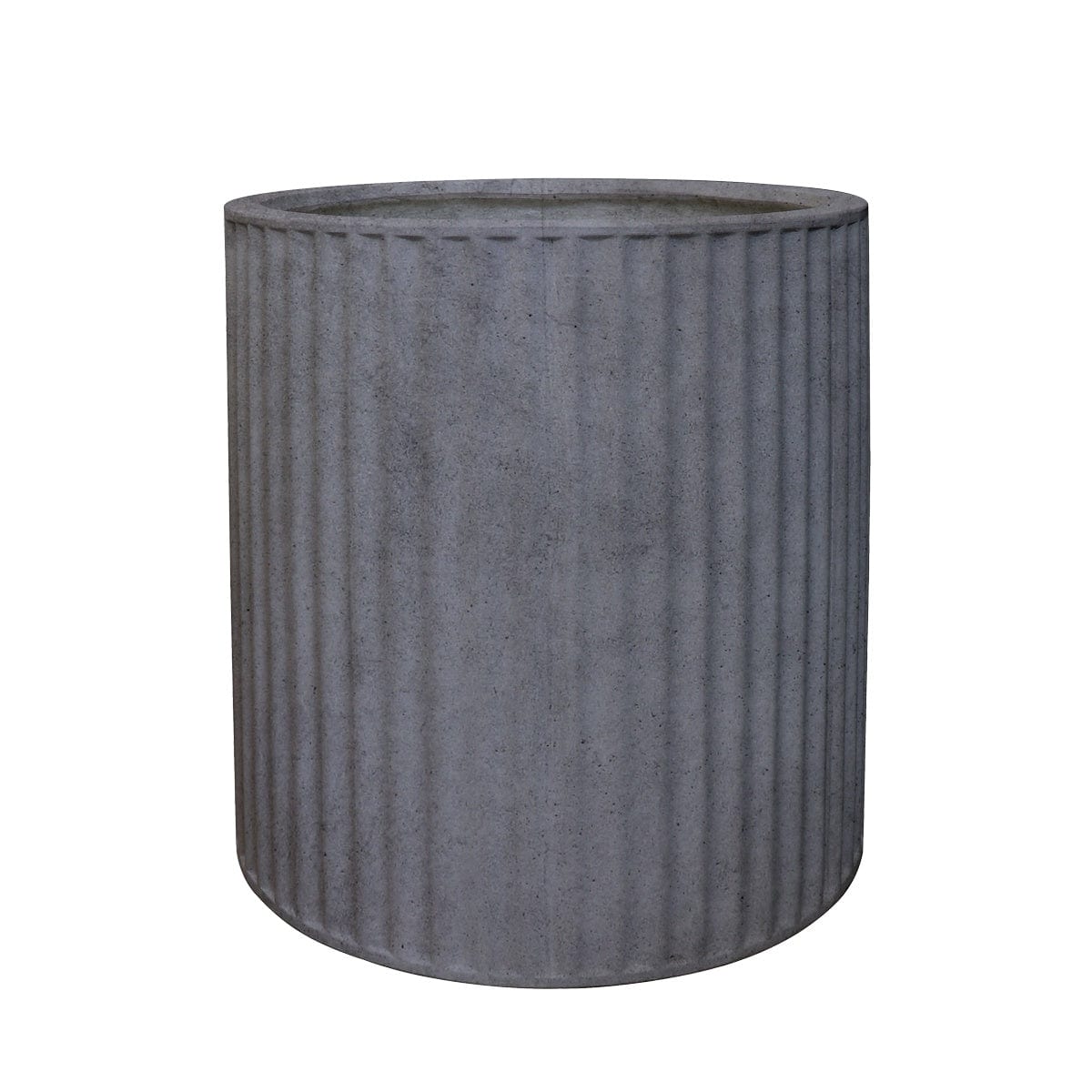 Piako Ribbed Cylinder Planter Medium - Weathered Cement PRE ORDER