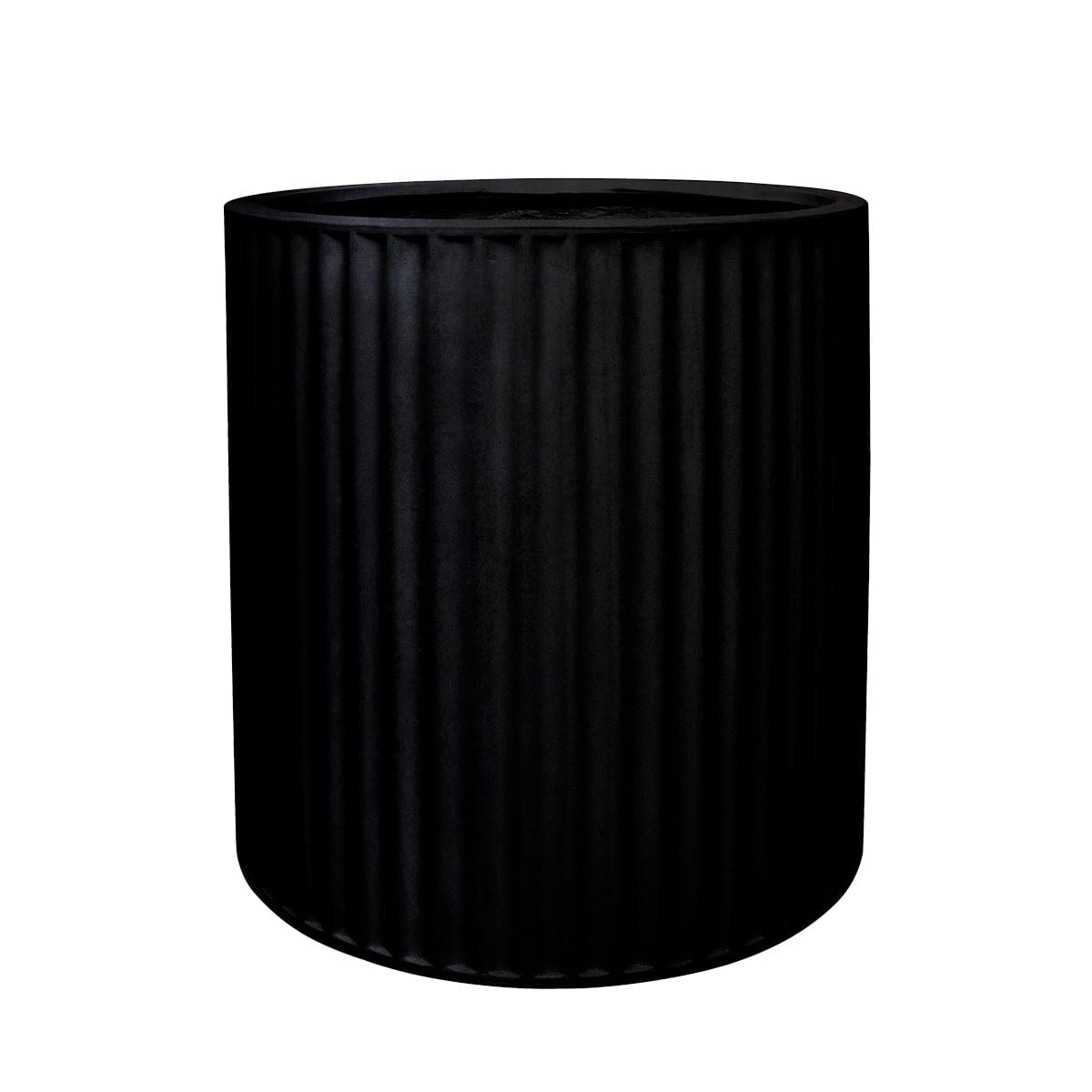 Piako Ribbed Cylinder Planter Medium - Black PRE ORDER Little & Fox