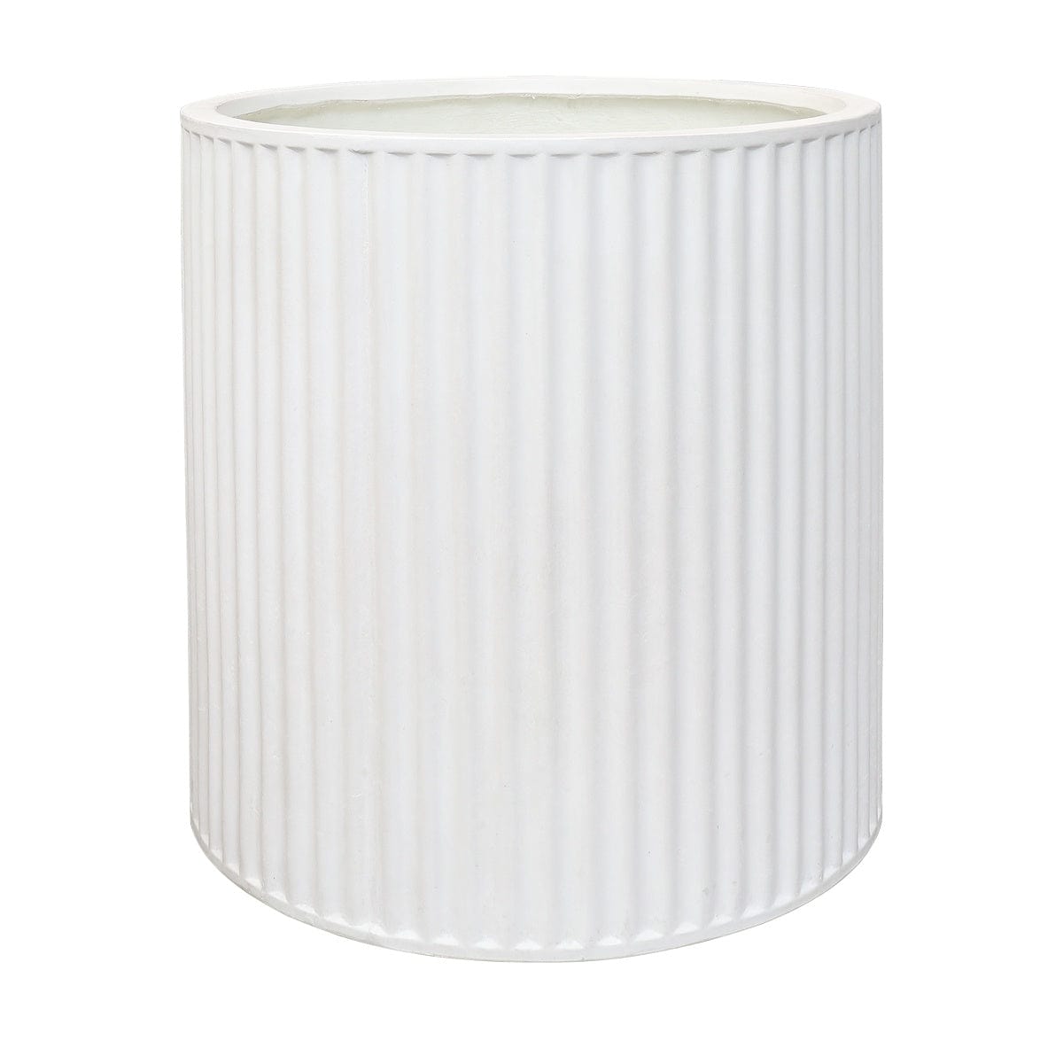 Piako Ribbed Cylinder Planter Large - White PRE ORDER Little & Fox