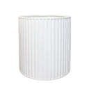Piako Ribbed Cylinder Planter Medium - White PRE ORDER